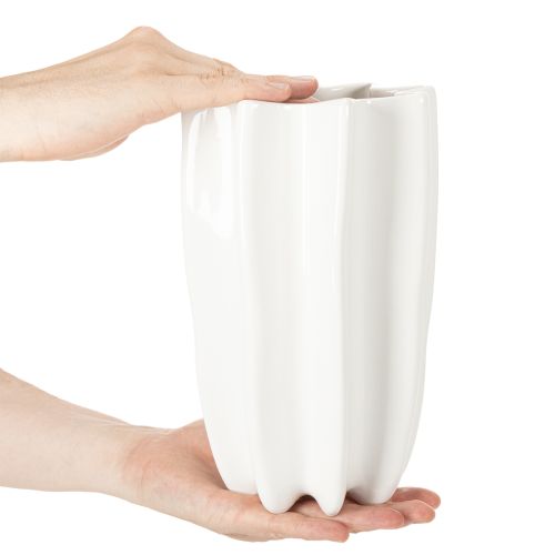 Vaso a coste, vaso decorativo alto per fiori secchi, 24 cm | Floristik24.it