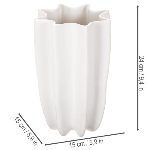 Vaso a coste, vaso decorativo alto per fiori secchi, 24 cm | Floristik24.it