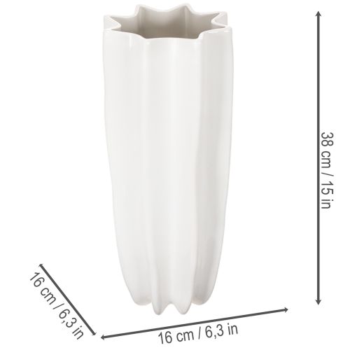 Vaso da fiori scanalato, moderno, decorativo, 38 cm | Floristik24.it
