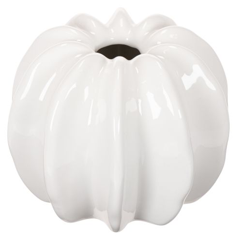 Vaso in ceramica a forma di zucca, bianco, decorazione per la casa, 15 cm
