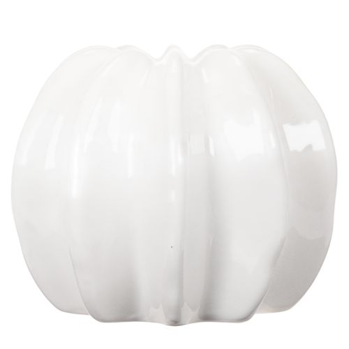 Vaso in ceramica a forma di zucca, bianco, decorazione per la casa, 15 cm | Floristik24.it
