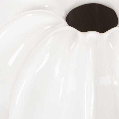 Vaso in ceramica a forma di zucca, bianco, decorazione per la casa, 15 cm | Floristik24.it