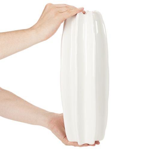 Vaso a coste, moderno vaso in ceramica per fiori secchi, 40 cm | Floristik24.it