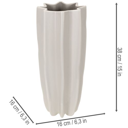 Vaso moderno a coste, alto vaso decorativo per fiori secchi, 38 cm | Floristik24.it