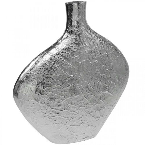 Prodotto Vaso decorativo vaso per fiori in metallo martellato argento 33x8x36cm