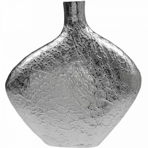 Prodotto Vaso decorativo in metallo martellato vaso da fiori argento 33x8x36cm