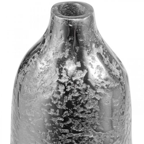 Prodotto Vaso decorativo vaso da fiori in metallo martellato argento Ø9,5 cm H41 cm