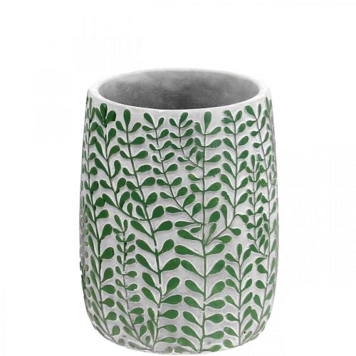 Floristik24 Vaso per fiori, decoro in ceramica, aspetto cemento, vaso con decoro a viticcio Ø13cm H17cm