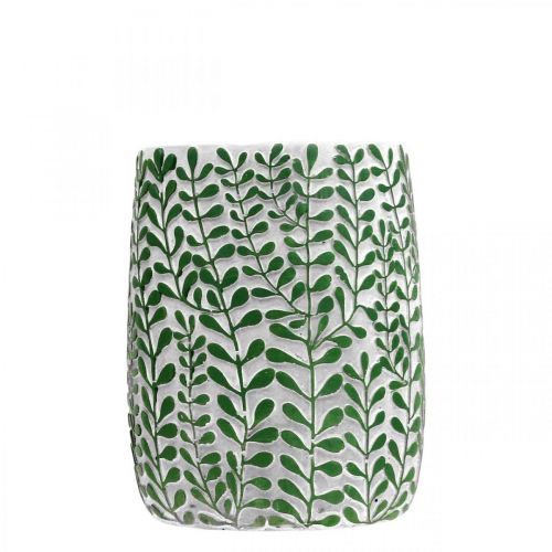 Prodotto Vaso per fiori, decoro in ceramica, aspetto cemento, vaso con decoro a viticcio Ø13cm H17cm