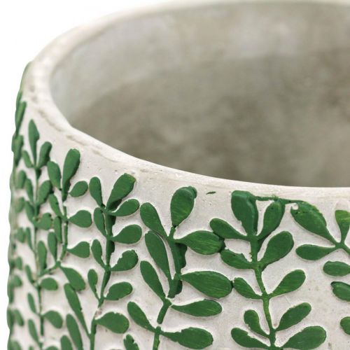 Prodotto Vaso per fiori, decoro in ceramica, aspetto cemento, vaso con decoro a viticcio Ø13cm H17cm