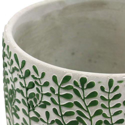 Floristik24 Fioriera con viticci, fioriera in ceramica, fioriera, aspetto cemento Ø20,5 cm H17,5 cm