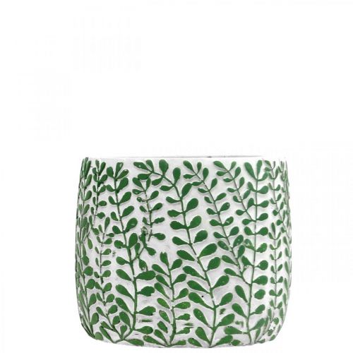 Floristik24 Vaso da fiori in ceramica, vaso per piante con viticci di foglie Ø14.5cm H12.5cm