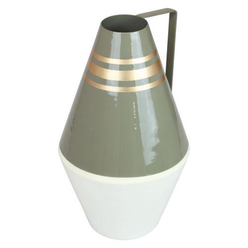 Prodotto Vaso con manico in metallo grigio/crema/oro vintage Ø19cm H31cm