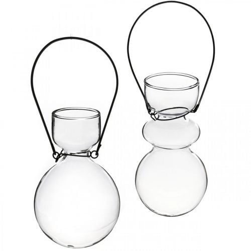 Mini vasi in vetro per staffa sospesa bulbo H11/11,5 cm set di 2