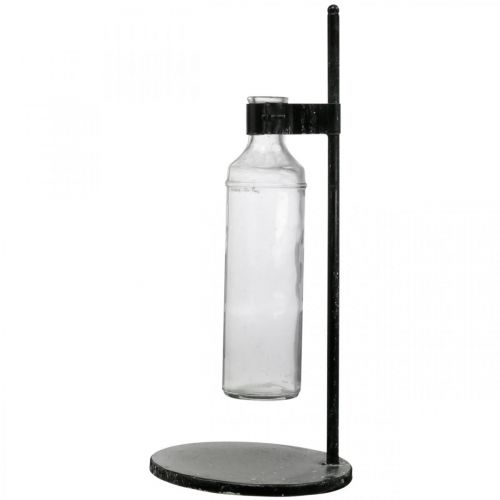 Prodotto Vaso decorativo bottiglia decorativa con supporto in metallo nero Ø16cm