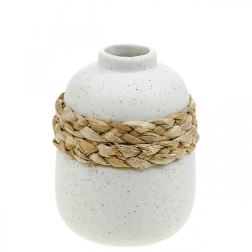 Prodotto Vaso da fiori Vaso da tavolo in ceramica bianca in alghe H10,5 cm 2 pezzi