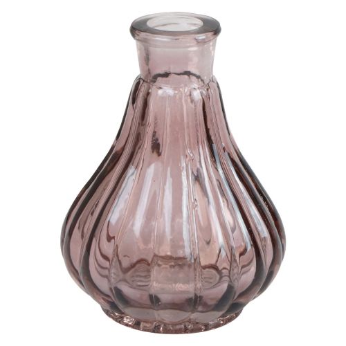 Floristik24 Vaso vaso in vetro rosa vaso decorativo bulboso in vetro Ø8,5 cm H11,5 cm