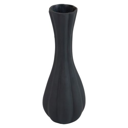 Vaso vaso in vetro nero con scanalature vaso per fiori in  vetro Ø6cm H18cm-09441