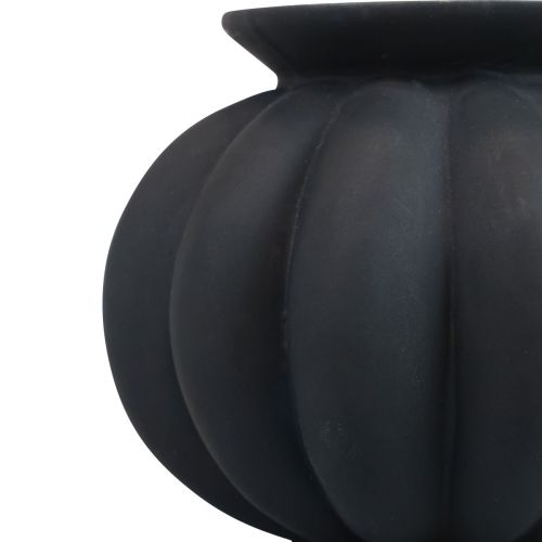 Prodotto Vaso vaso in vetro nero vaso decorativo bulboso in vetro Ø11cm H9cm