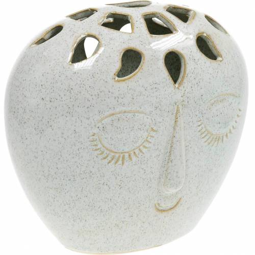 Vaso con crema per il viso, effetto gres beige H18 cm 1 pz