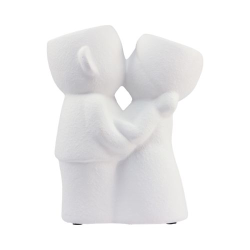 Floristik24 Vaso Bianco Doppio Vaso Coppia Che Si Bacia In Ceramica H23,5cm