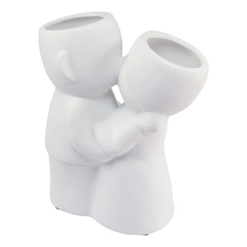 Floristik24 Vaso Bianco Coppia Che Si Bacia Vaso Doppio In Ceramica H29cm