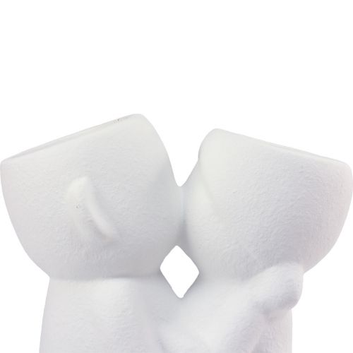 Floristik24 Vaso Bianco Coppia Che Si Bacia Vaso Doppio In Ceramica H29cm