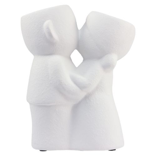 Floristik24 Vaso Bianco Coppia Che Si Bacia Vaso Doppio In Ceramica H29cm
