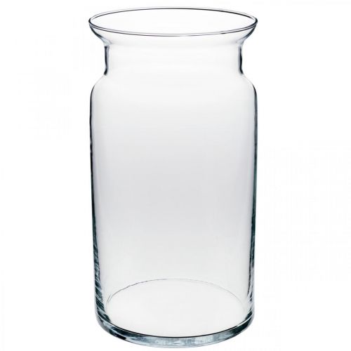 Floristik24 Vaso in vetro, vaso decorativo, candela in vetro Ø15,5 cm H28 cm