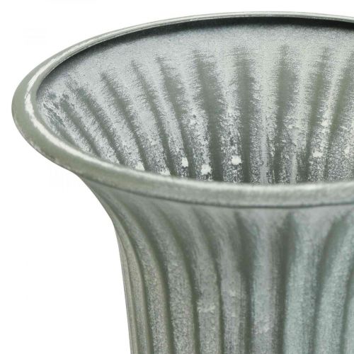 Floristik24 Vaso decorativo vintage vaso a tazza calice vaso grigio H21,5 cm Ø15 cm