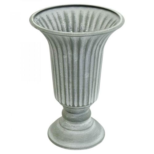 Floristik24 Vaso decorativo vintage vaso a tazza calice vaso grigio H21,5 cm Ø15 cm