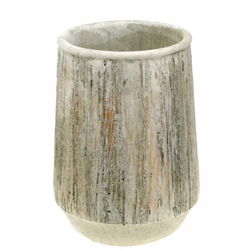 Vaso fioriera design in legno di cemento Ø15cm