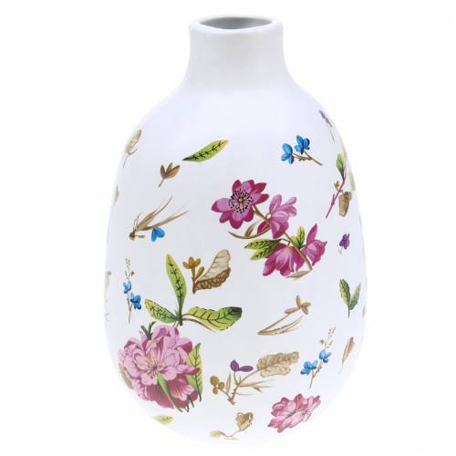 Floristik24 Vaso decorativo floreale bianco Ø11cm H17,5cm