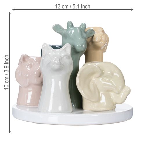 Prodotto Statuette decorative di animali in vaso, perfette per un design giocoso della stanza, 13 cm