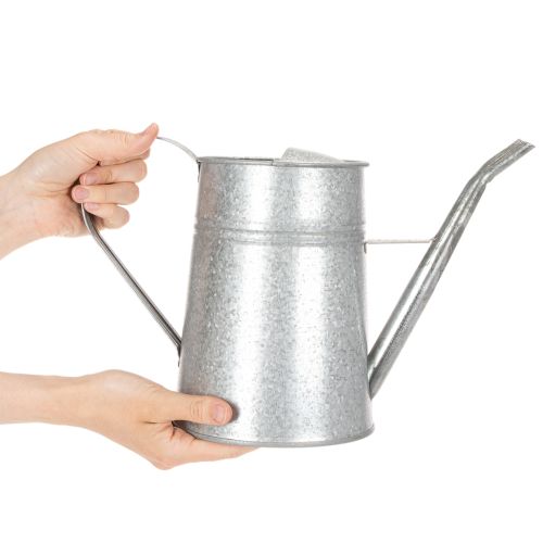 Prodotto Annaffiatoio decorativo zincato, in metallo, grigio, look vintage, 1,7 l, altezza 23 cm, ideale per decorazioni floreali e vasi di fiori.