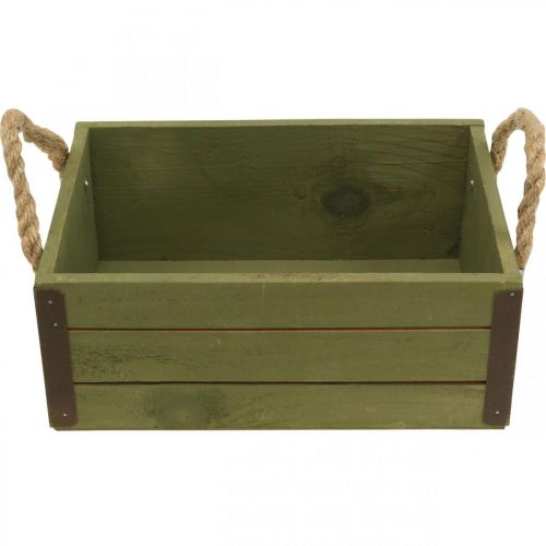 Prodotto Fioriera vintage in legno verde L24/30 cm set di 2