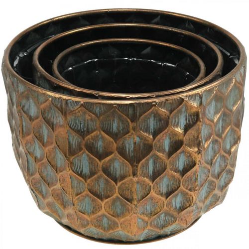 Floristik24 Vaso da fiori vintage cachepot color rame Ø22/28/35cm set di 3