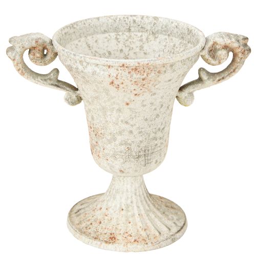 Floristik24 Tazza decorativa vintage in metallo con manico Shabby Chic H14,5cm