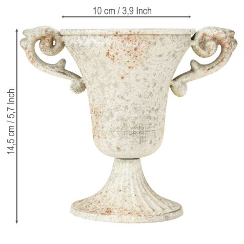 Prodotto Tazza decorativa vintage in metallo con manico Shabby Chic H14,5cm