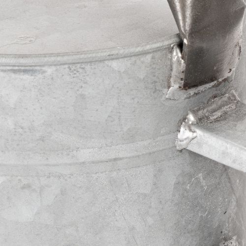 Annaffiatoio vintage in metallo, grigio argento, elegante decorazione da giardino, vaso per fiori, L53cm H29cm | Floristik24.it