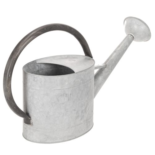 Annaffiatoio vintage in metallo, grigio argento, elegante decorazione da giardino, vaso per fiori, L53cm H29cm | Floristik24.it