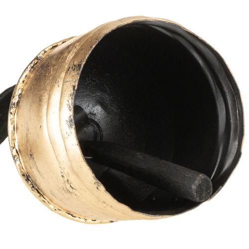 Prodotto Campanello vintage dorato con nastro di velluto nero H15cm