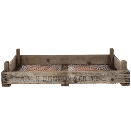 Prodotto Scatola vintage in legno con rete metallica, stile rustico, scolapasta per cipolle, decorativa, 75×50×14 cm