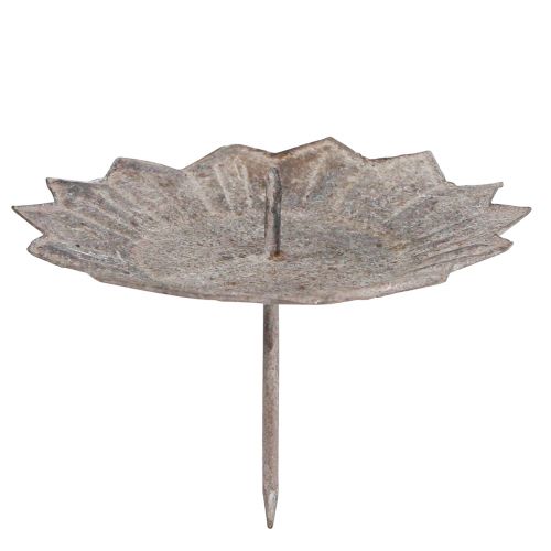Floristik24 Portacandele vintage grigio da collegare Ø11cm H8,5cm 4 pezzi