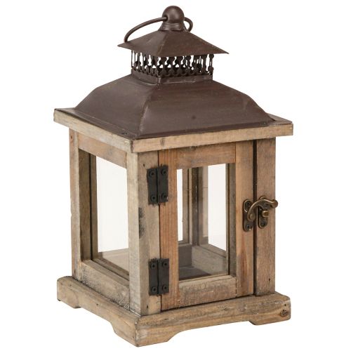 Floristik24 Lanterna vintage lanterna in legno marrone scuro 15×15 cm H26 cm