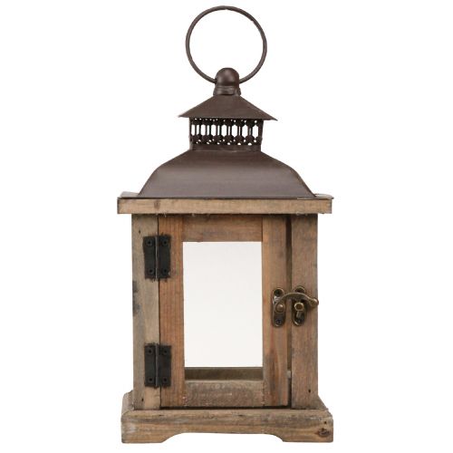 Prodotto Lanterna vintage lanterna in legno marrone scuro 15×15 cm H26 cm