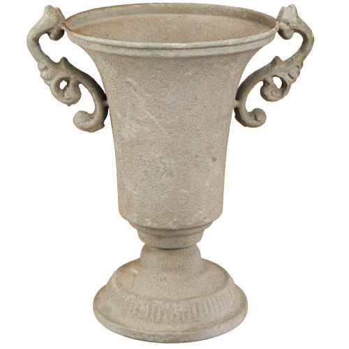 Trofeo vintage in metallo grigio con manico H22,5 cm