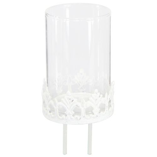 Portacandela vintage da collegare bianco Ø5,5 cm H8 cm 4 pezzi