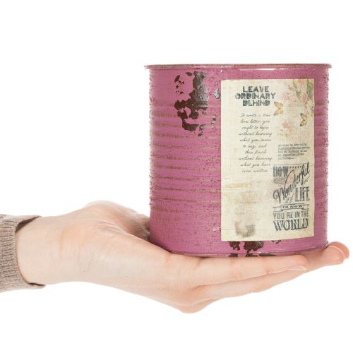 Prodotto Vaso decorativo vintage in metallo viola, decorazione estiva Ø11cm H10.5cm