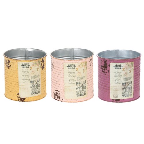 Prodotto Vaso/scatola in stile vintage con scritta decorativa per interni, 11 cm, 3 pezzi